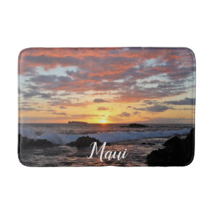 Stunning Maui Beach Sunset Bath Mat