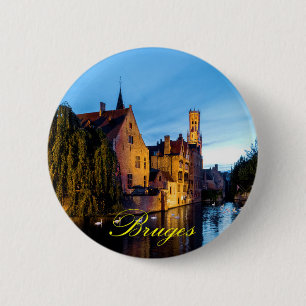 Stunning! Mediaeval Bruges - Pro Photo 6 Cm Round Badge