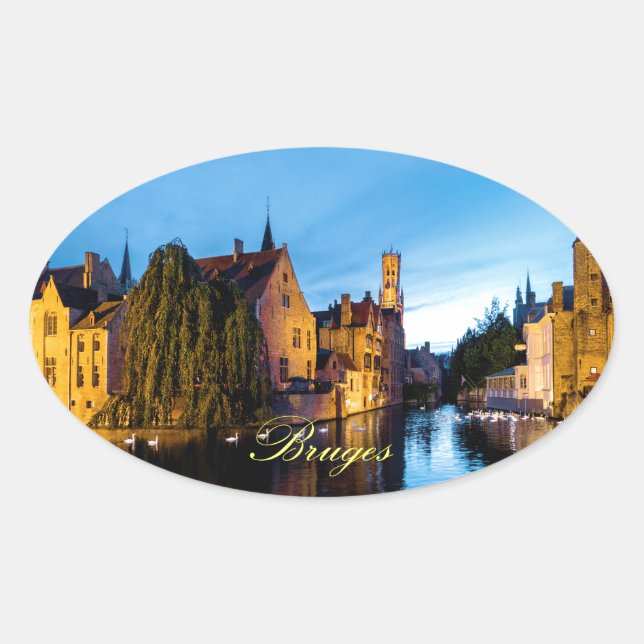 Stunning! Mediaeval Bruges - Pro Photo Oval Sticker (Front)