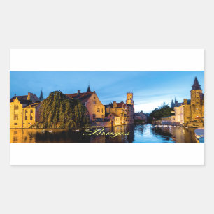 Stunning! Mediaeval Bruges - Pro Photo Rectangular Sticker