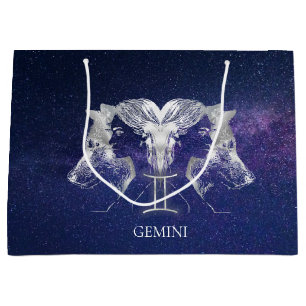 Stunning Milky Way Sky Gemini Zodiac Sign Large Gift Bag