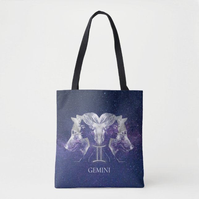 Stunning Milky Way Sky Gemini Zodiac Sign Tote Bag (Front)