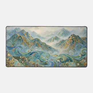 Stunning Misty Day In The Mountains Desk Mat