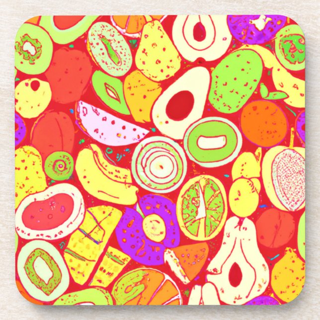 Stunning Mixtures of Fruits Patterns. Buy Now Coaster (Front)