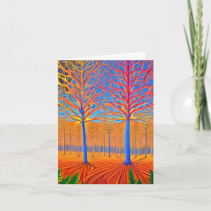 Stunning Modern Art Woodland Forest Card