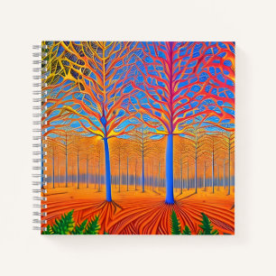 Stunning Modern Art Woodland Forest Notebook