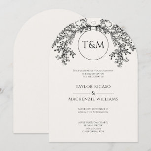 Stunning Modern Monogram Minimalist Wedding Invitation