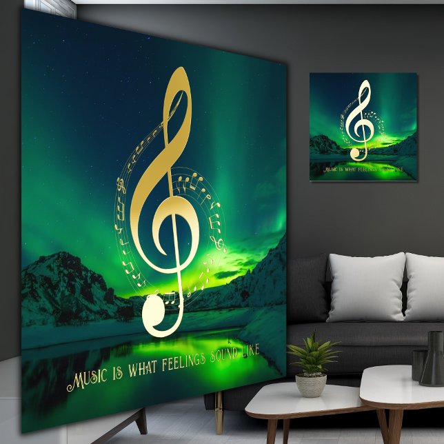Stunning Music Lovers Quote Art Northern Lights  Foil Prints (Creator Uploaded)