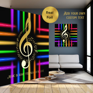 Stunning Music Lovers Quote Art Psychedelic Neon   Foil Prints