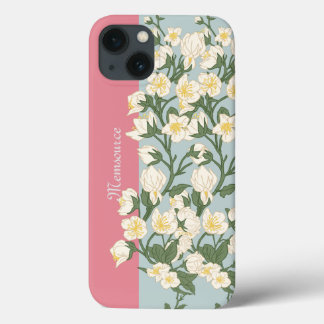 Stunning Natural Greenery White Flower Modern  iPhone 13 Case
