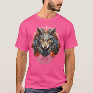 Stunning Nature Wolf Autumn Fall Season Art Noveau T-Shirt