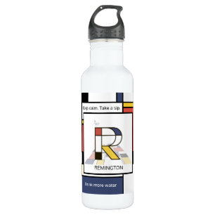 Stunning Neoplasticism Art Monogram. Letter R 710 Ml Water Bottle