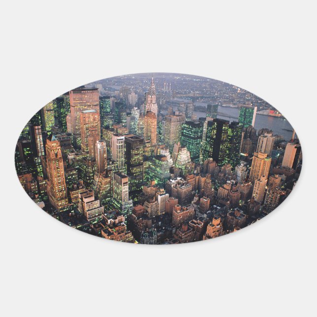 Stunning! New York City USA Oval Sticker (Front)