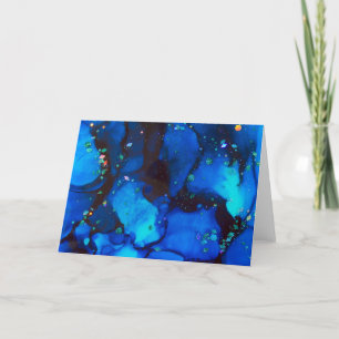 Stunning Ocean Holographic Alcohol Ink Painting Card