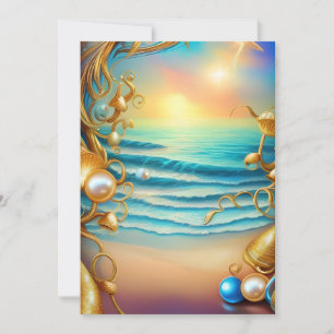 Stunning Ocean with Diamonds and Pearls Holiday Card