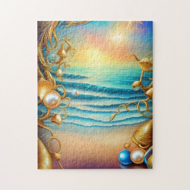 Stunning Ocean with Diamonds and Pearls  Jigsaw Puzzle (Vertical)