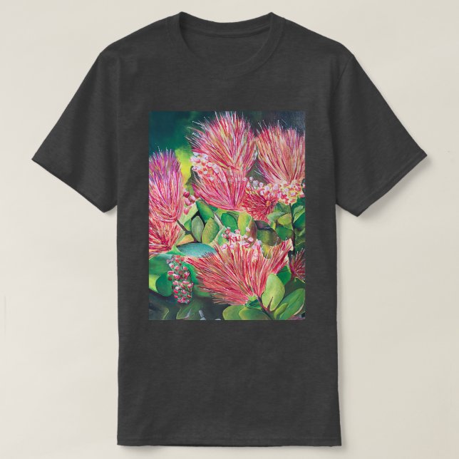 Stunning Ohia Lehua Flowers Blooming in Maui T-Shirt (Design Front)