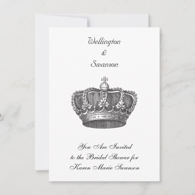 Stunning Old World Crown Invitation (Front)