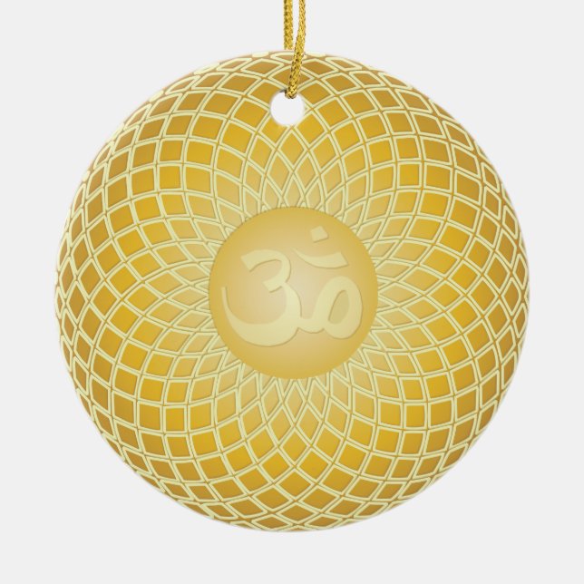 Stunning Om Symbol Ceramic Tree Decoration (Front)