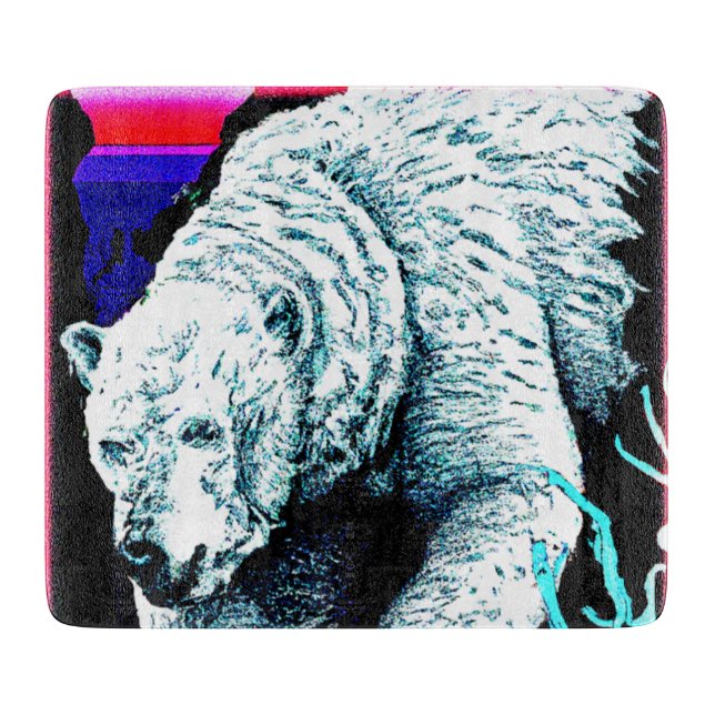 Stunning Painting of a Polar Bear. Buy Now Cutting Board (Front)