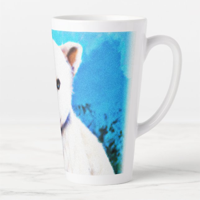 Stunning Painting of a Polar Bear Cub. Buy Now Latte Mug (Right)