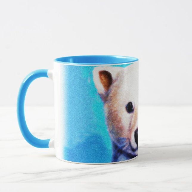 Stunning Painting of a Polar Bear Cub. Buy Now Mug (Left)