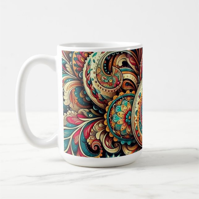 stunning paisley pattern coffee mug (Left)