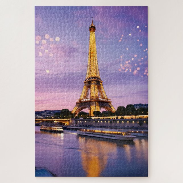 Stunning Paris Eiffel Tower Night Scene Jigsaw Puzzle (Vertical)