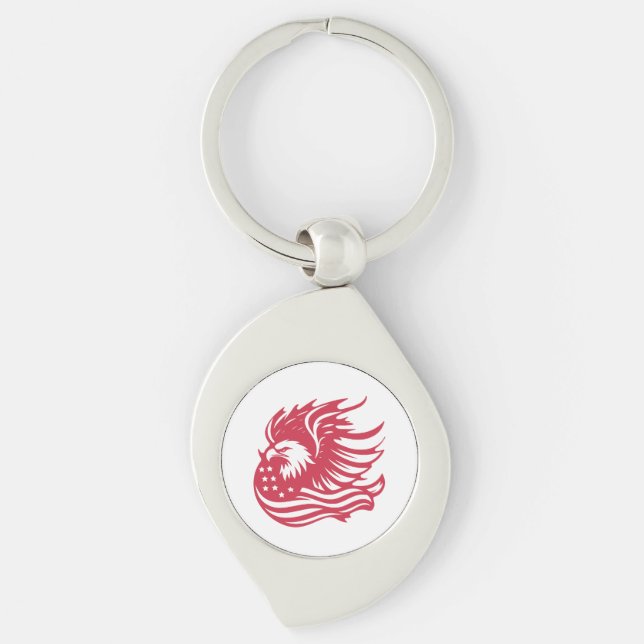Stunning Patriotic Eagle Digital Artwork Key Ring (Front)