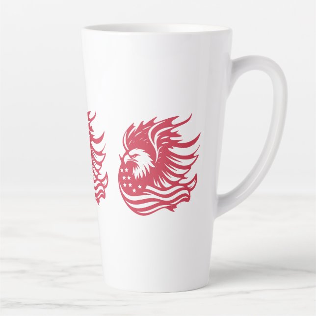 Stunning Patriotic Eagle Digital Artwork Latte Mug (Right)