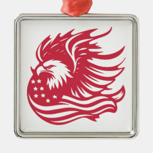 Stunning Patriotic Eagle Digital Artwork Metal Ornament