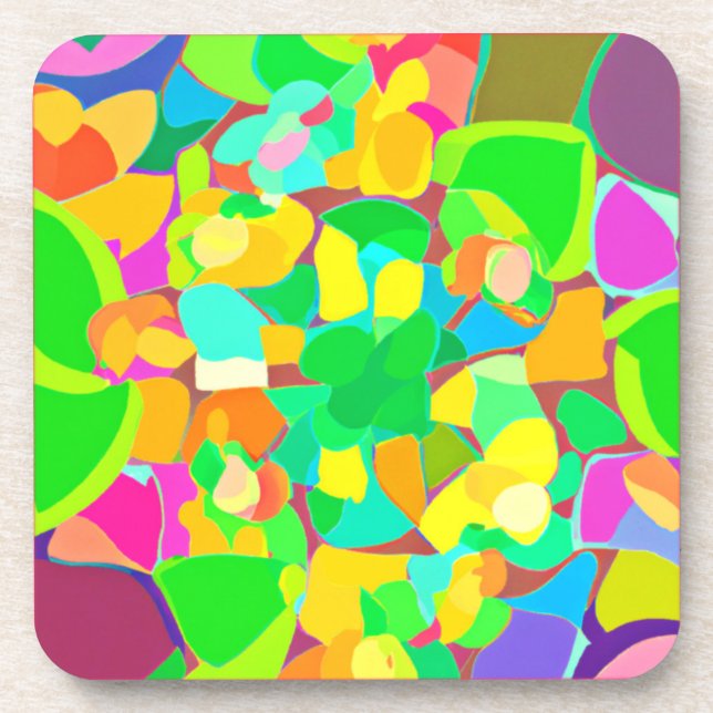 Stunning Patterns Colours Art. Buy Now Coaster (Front)