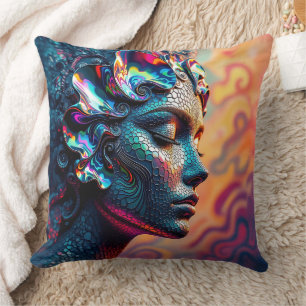 Stunning Paua Rainbow Abalone Sea Siren Mermaid Cushion