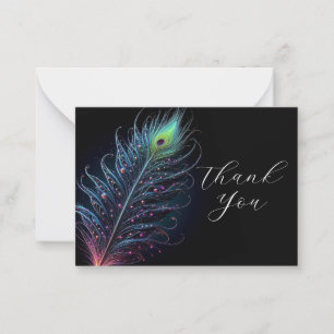 Stunning Peacock Feather Thank You Card