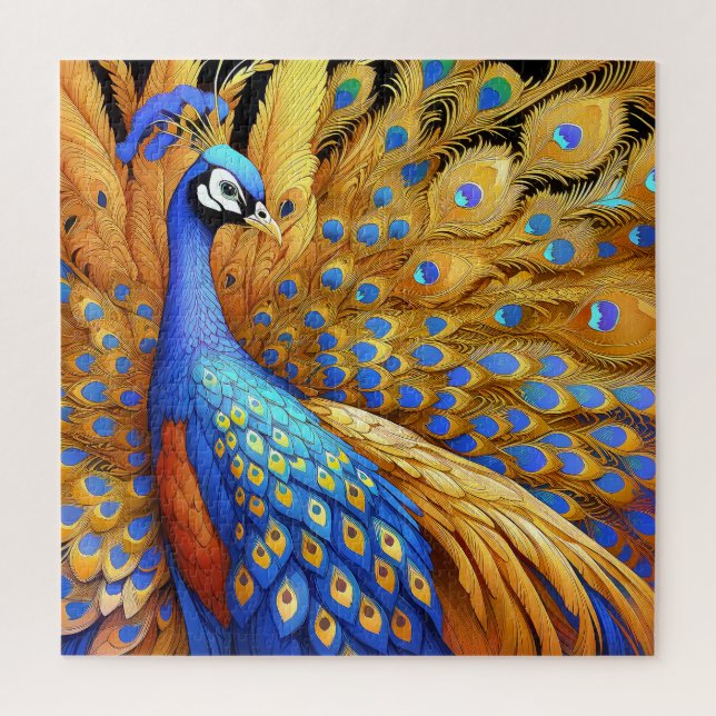 Stunning peacock jigsaw puzzle (Vertical)