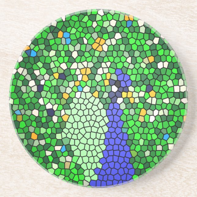Stunning Peacock mosaic art gifts customised Coaster (Front)