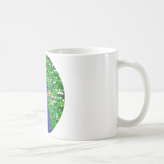 Stunning Peacock mosaic art gifts customised Coffee Mug (Right)