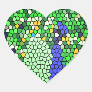 Stunning Peacock mosaic art gifts customised Heart Sticker