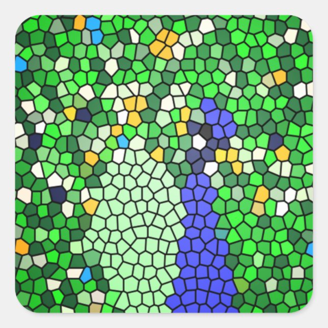 Stunning Peacock mosaic art gifts customised Square Sticker (Front)