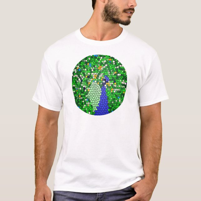 Stunning Peacock mosaic art gifts customised T-Shirt (Front)