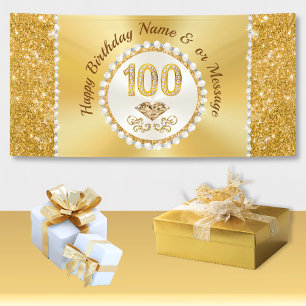 Stunning Personalised, 100th Birthday Banners