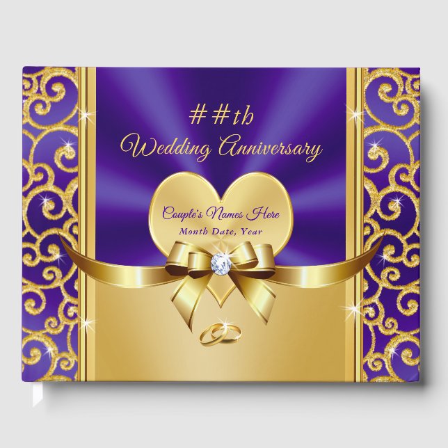 Stunning Personalised Anniversary Guest Book (Front)
