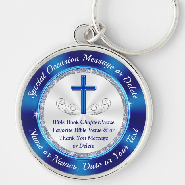 Stunning, Personalised Christian Gifts, Scripture  Key Ring (Front)
