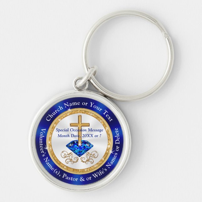 Stunning Personalised, Gifts for Pastors Wife, Key Ring (Front)