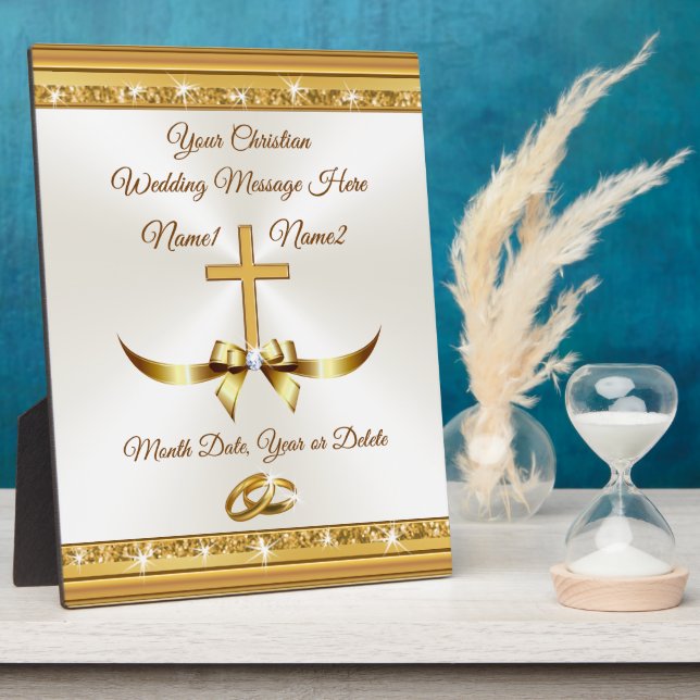 Stunning Personalized Christian Wedding Gift Ideas Plaque (Side)