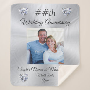Stunning, Personalized Wedding Anniversary Gifts,  Sherpa Blanket