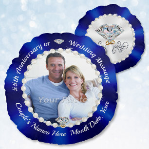 Stunning Photo, Personalised Anniversary Pillow,  Round Cushion