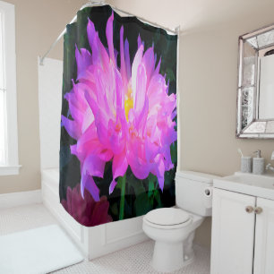 Stunning Pink and Purple Cactus Dahlia Shower Curtain