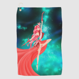Stunning Pink Ballerina Golf Towel