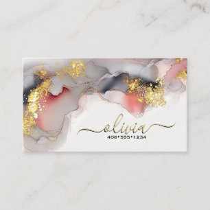 Stunning Pink Blush Ultra Liquid Alcohol Ink Business Card